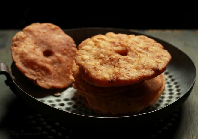 Vade Food Rounded Tenga Vade (Rice Flour -Coconut Fritters) Recipe | My Foodcourt